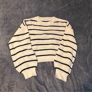 Cider White cropped knitted sweater